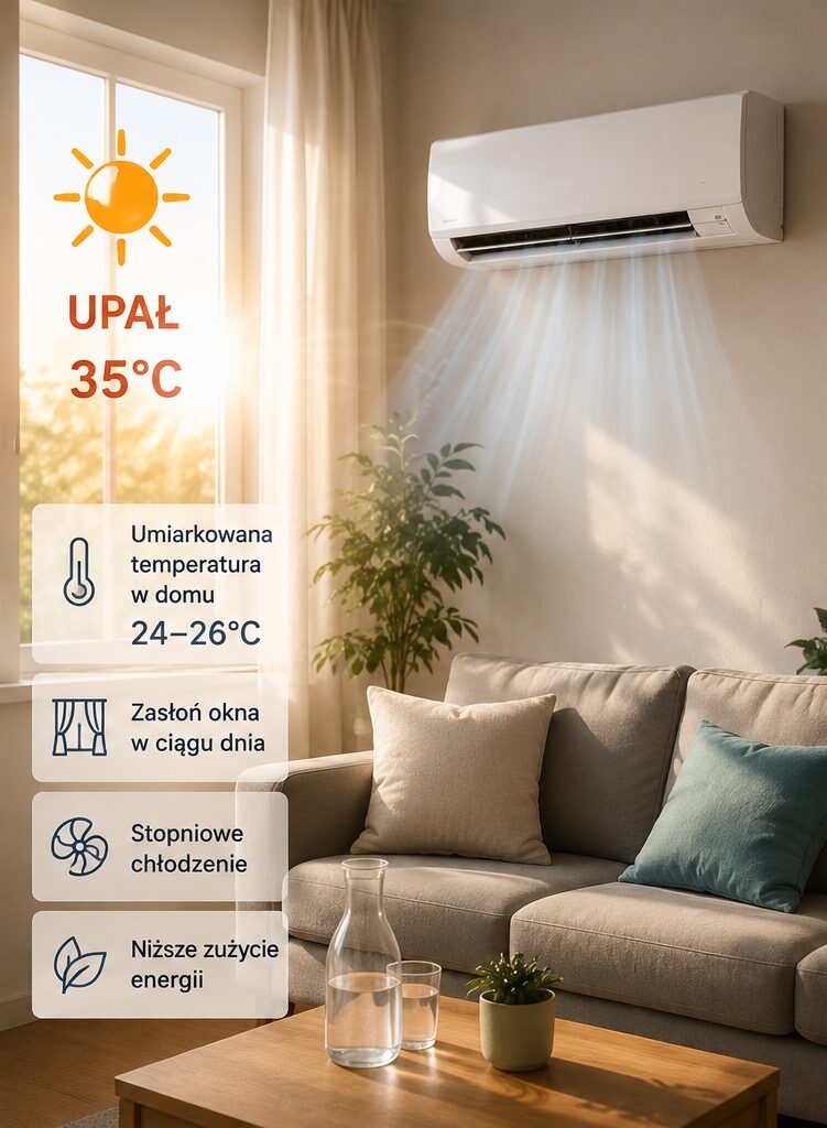 ustawienie klimatyzacji podczas upałów