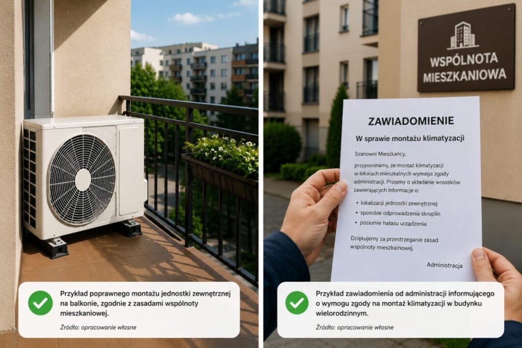 zgoda na montaż klimatyzacji w bloku