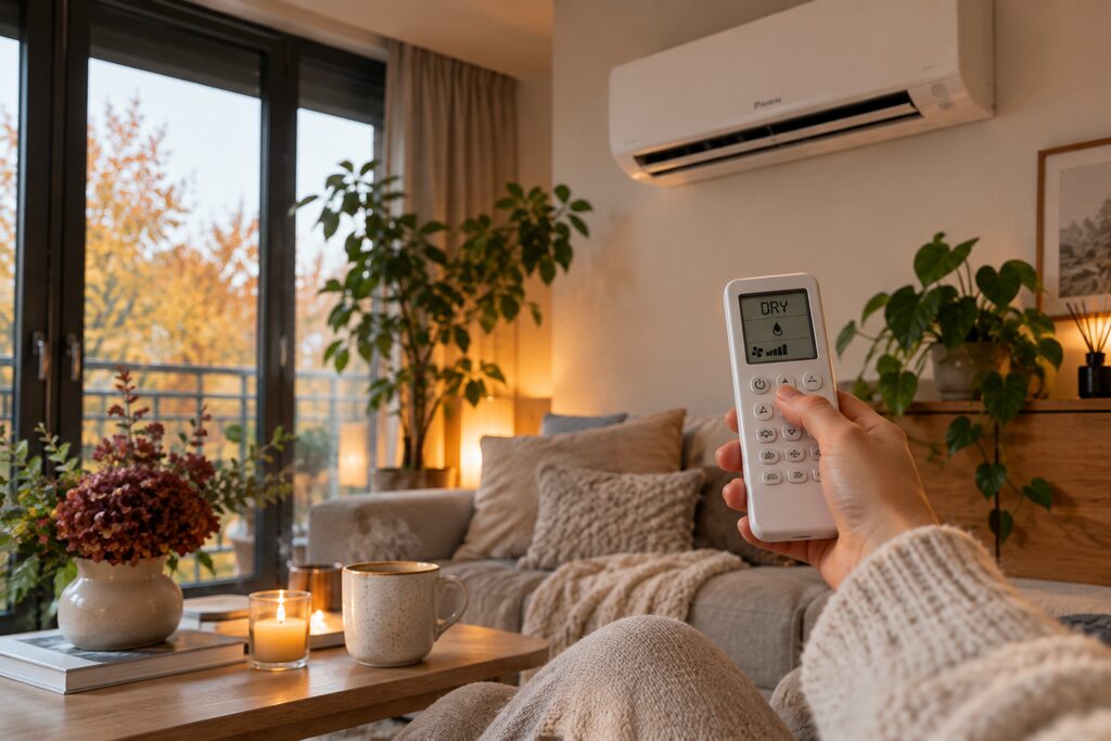 tryb dry klimatyzacja jesienią